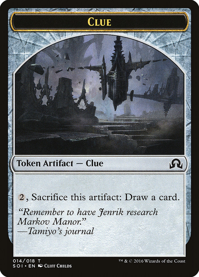 Clue Token (014/018) [Shadows over Innistrad Tokens] | Rock City Comics