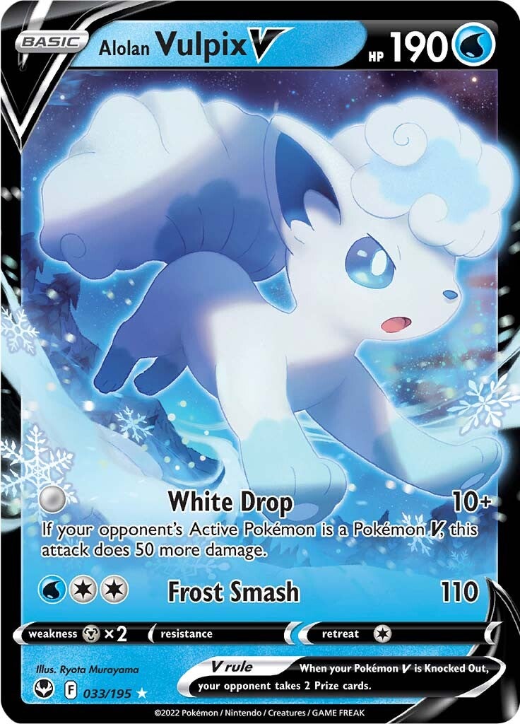 Alolan Vulpix V (033/195) [Sword & Shield: Silver Tempest] | Rock City Comics