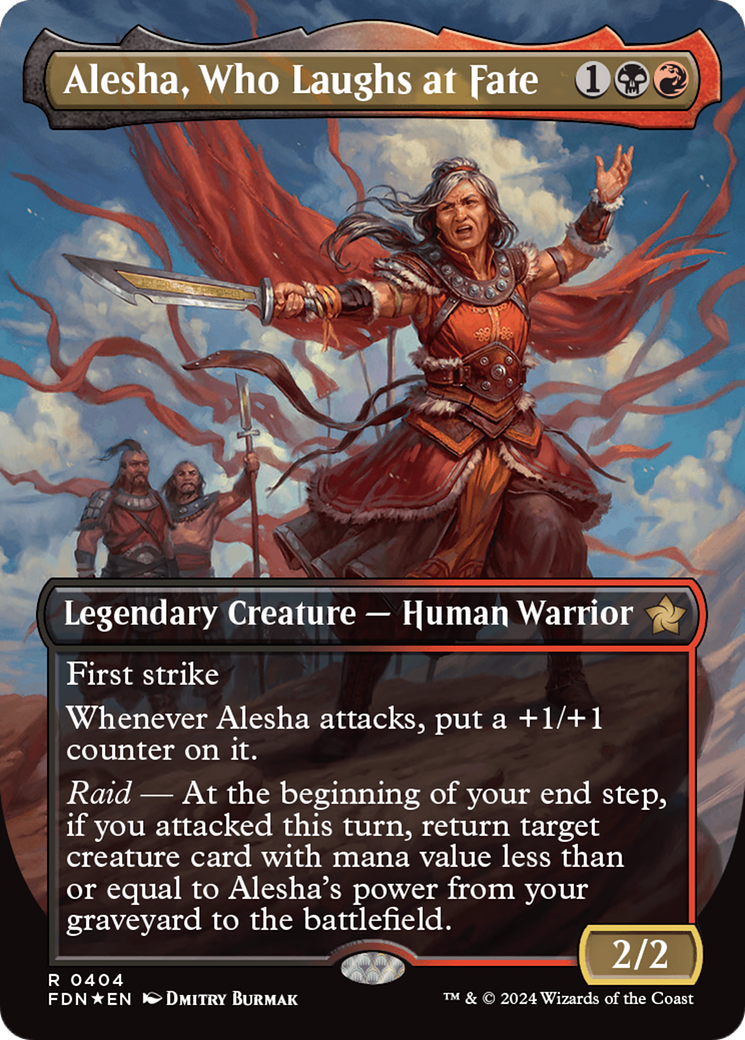 Alesha, Who Laughs at Fate (Borderless) (Mana Foil) [Foundations] | Rock City Comics