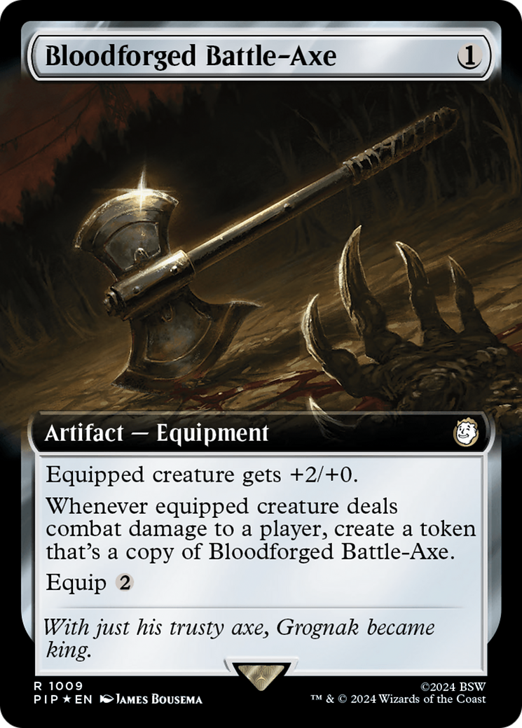 Bloodforged Battle-Axe (Extended Art) (Surge Foil) [Fallout] | Rock City Comics