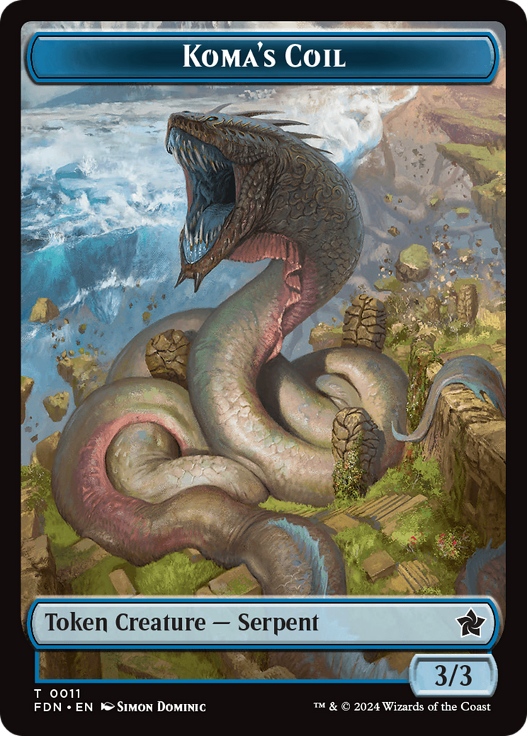 Scion of the Deep // Koma's Coil Doubled-Sided Token [Foundations Tokens] | Rock City Comics