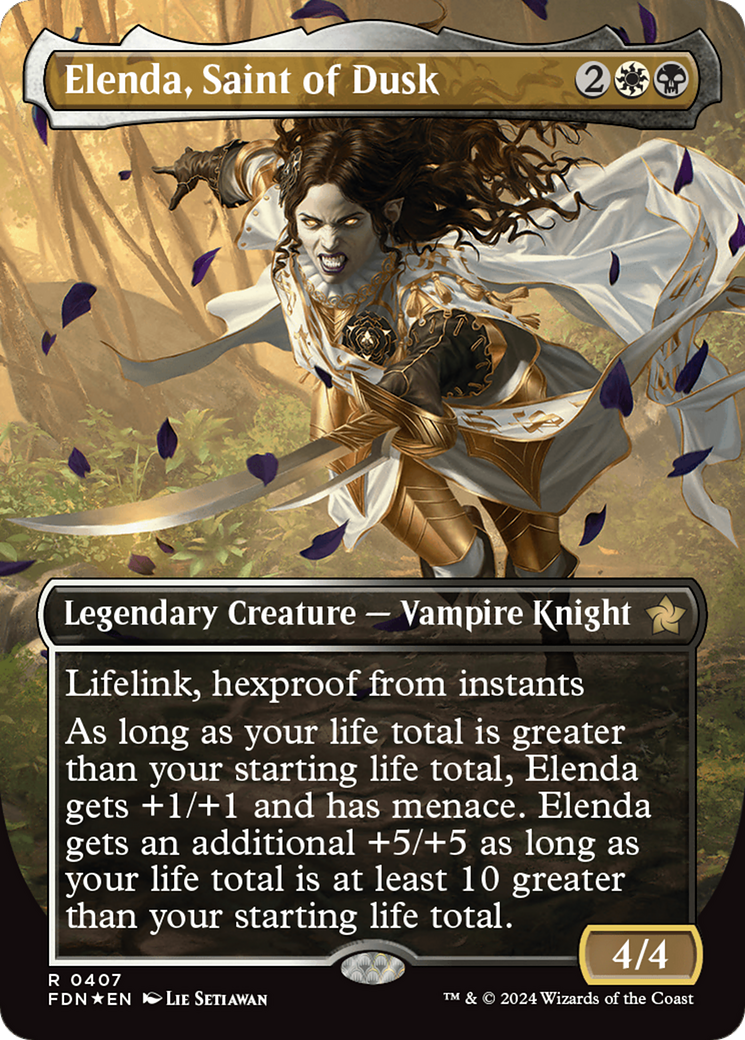 Elenda, Saint of Dusk (Borderless) (Mana Foil) [Foundations] | Rock City Comics