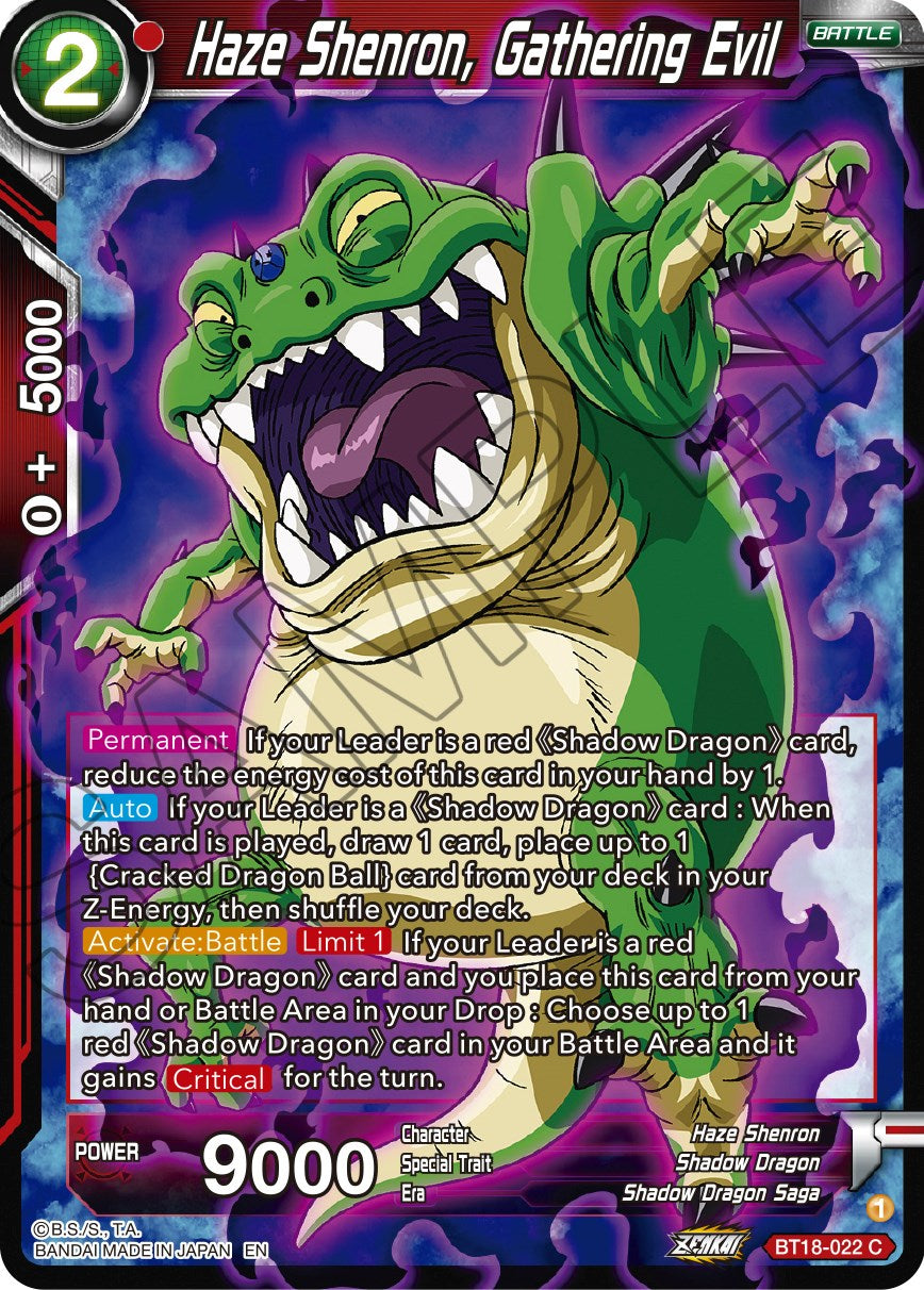 Haze Shenron, Gathering Evil (BT18-022) [Dawn of the Z-Legends] | Rock City Comics
