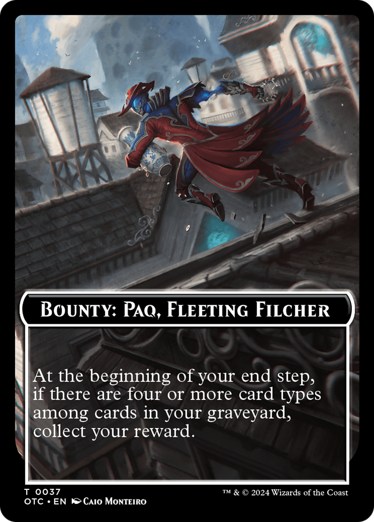 Bounty: Paq, Fleeting Filcher // Bounty Rules Double-Sided Token [Outlaws of Thunder Junction Commander Tokens] | Rock City Comics