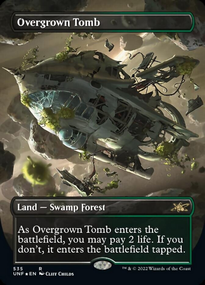 Overgrown Tomb (Borderless) (Galaxy Foil) [Unfinity] | Rock City Comics