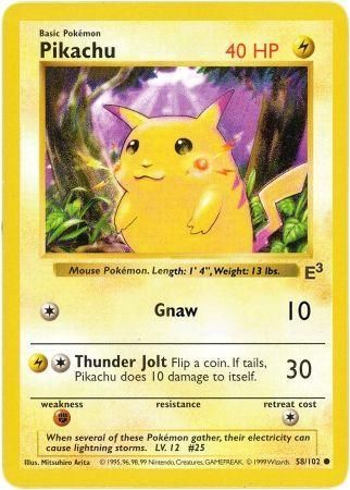 Pikachu (58/102) (E3 Stamped Promo with Red Cheeks) [Miscellaneous Cards] | Rock City Comics