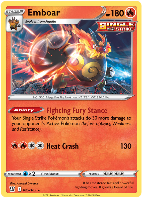 Emboar (025/163) [Sword & Shield: Battle Styles] | Rock City Comics