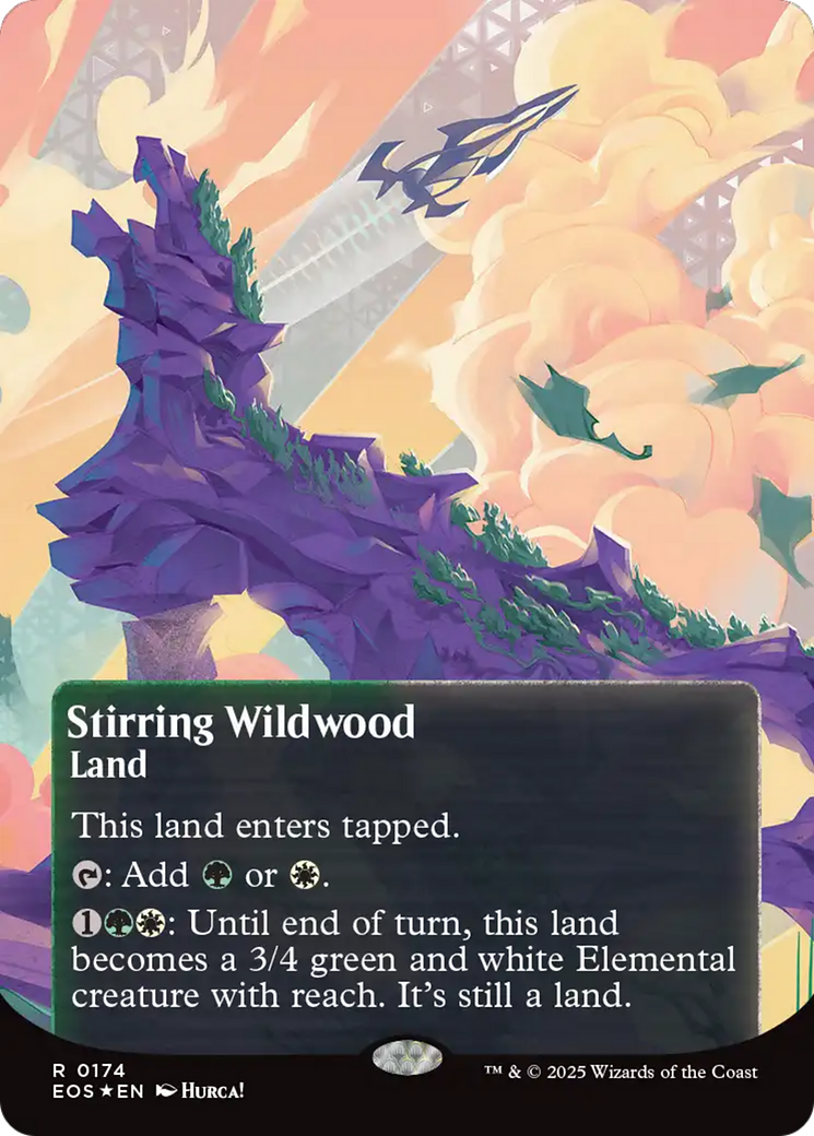 Stirring Wildwood (0174) (Borderless) (Galaxy Foil) [Edge of Eternities: Stellar Sights] | Rock City Comics
