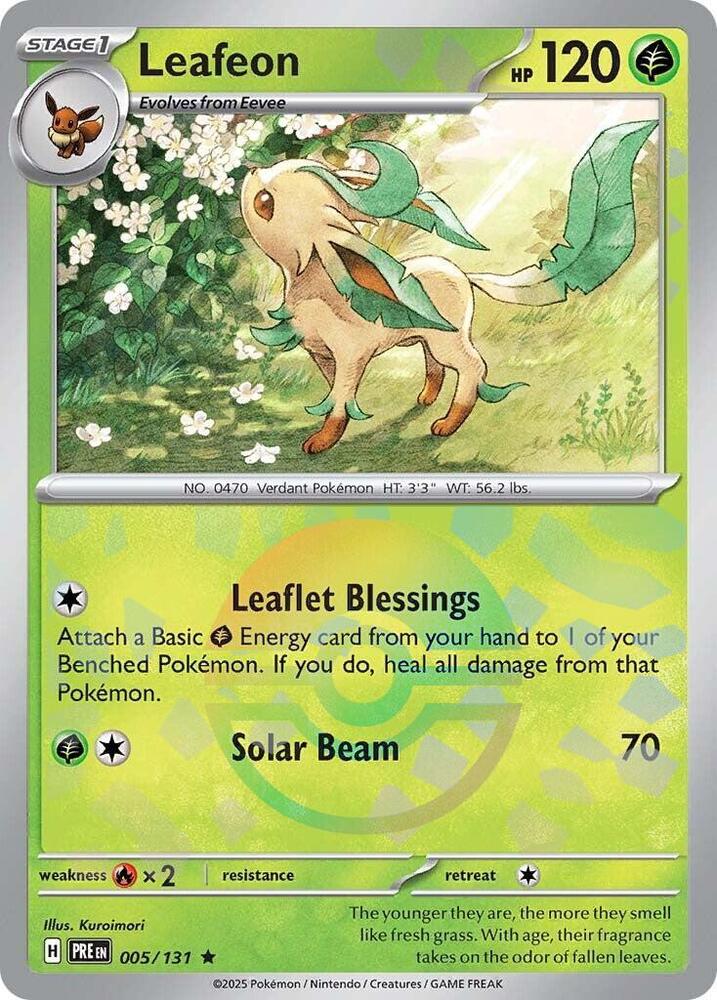 Leafeon (005/131) (Poke Ball Pattern) [Scarlet & Violet: Prismatic Evolutions] | Rock City Comics