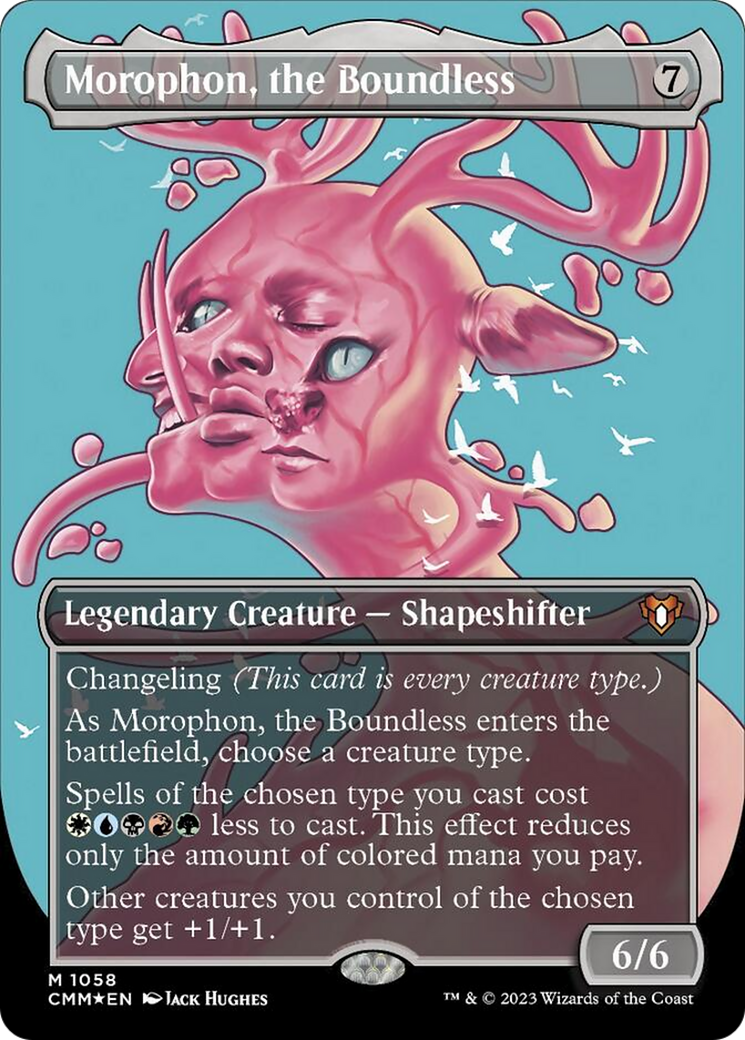 Morophon, the Boundless (Borderless Textured Foil Frame Break) [Commander Masters] | Rock City Comics