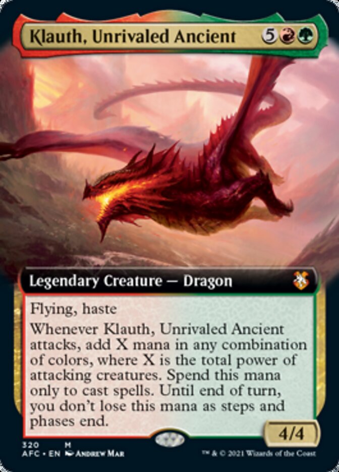 Klauth, Unrivaled Ancient (Extended Art) [Dungeons & Dragons: Adventures in the Forgotten Realms Commander] | Rock City Comics