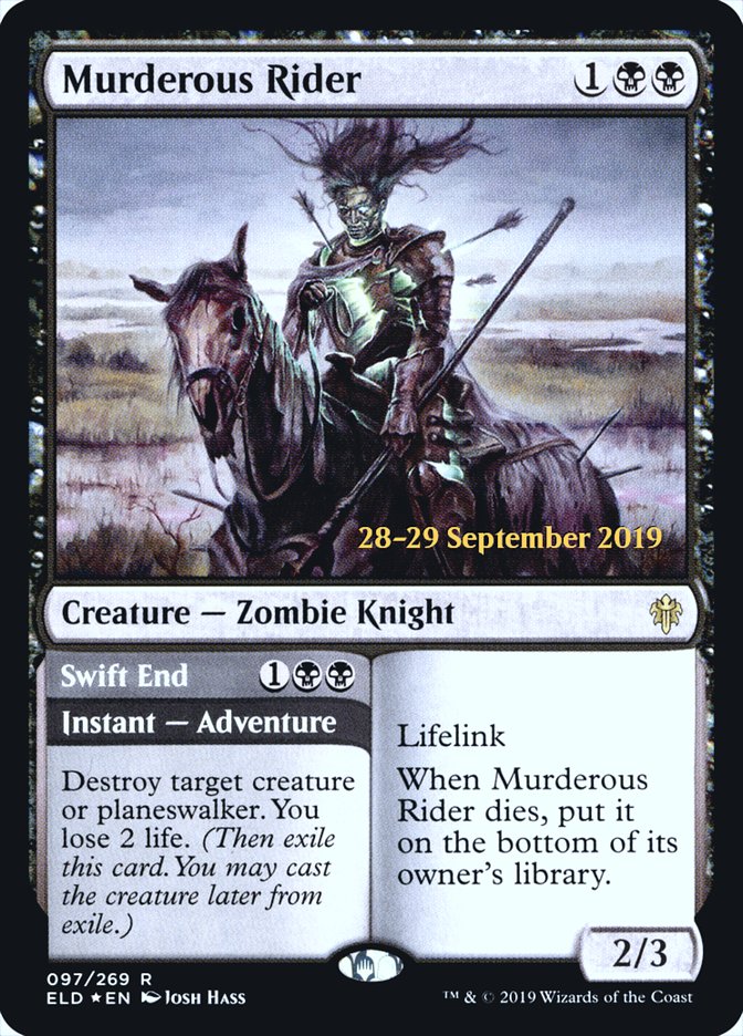 Murderous Rider // Swift End [Throne of Eldraine Prerelease Promos] | Rock City Comics