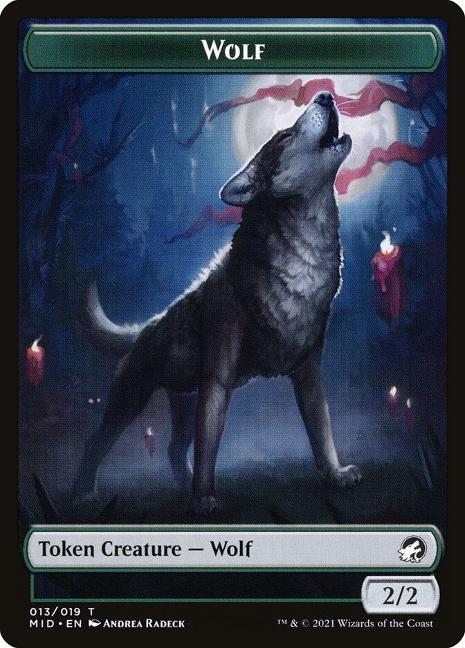 Wolf (013) // Treasure (015) Double-Sided Token [Challenger Decks 2022 Tokens] | Rock City Comics