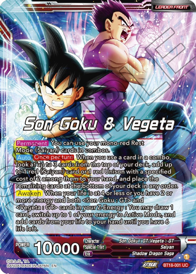Son Goku & Vegeta // SS4 Son Goku & SS4 Vegeta, In It Together (BT18-001) [Dawn of the Z-Legends] | Rock City Comics