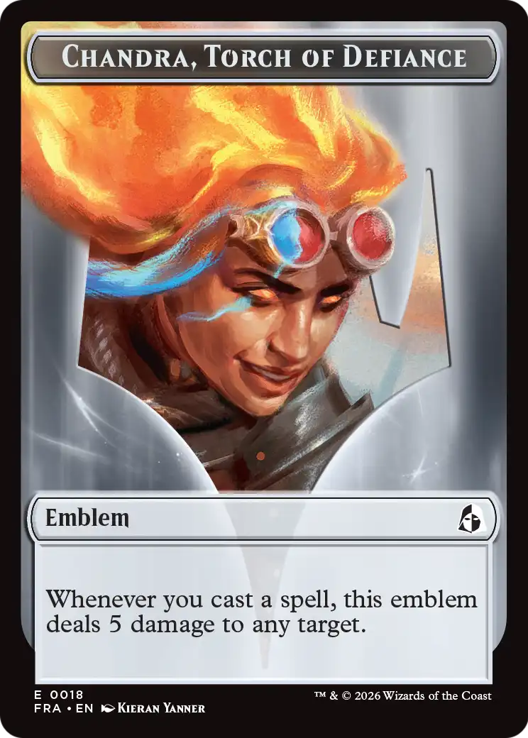 Chandra, Chill of Compliance // Chandra, Torch of Defiance Double-Sided Token [Reality Fracture Tokens] | Rock City Comics