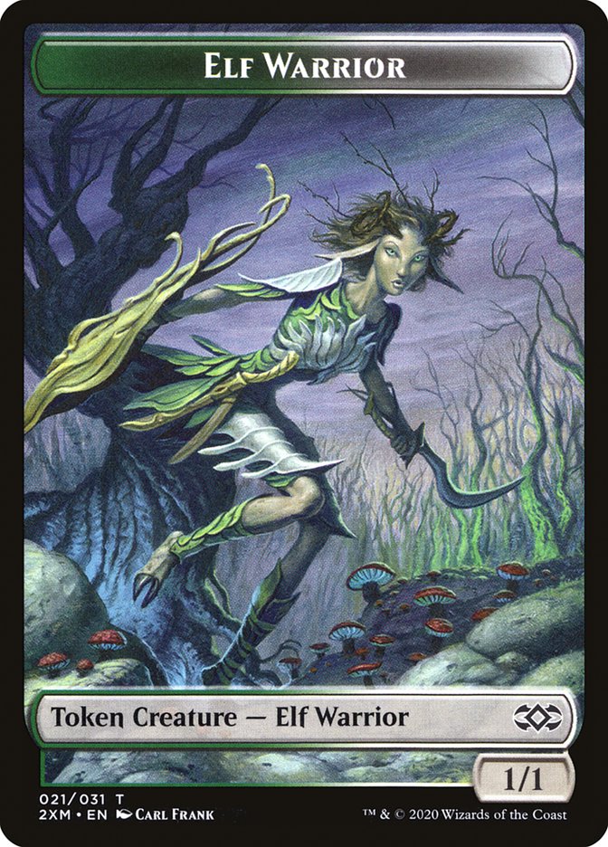Myr (007) // Elf Warrior Double-Sided Token [Double Masters Tokens] | Rock City Comics