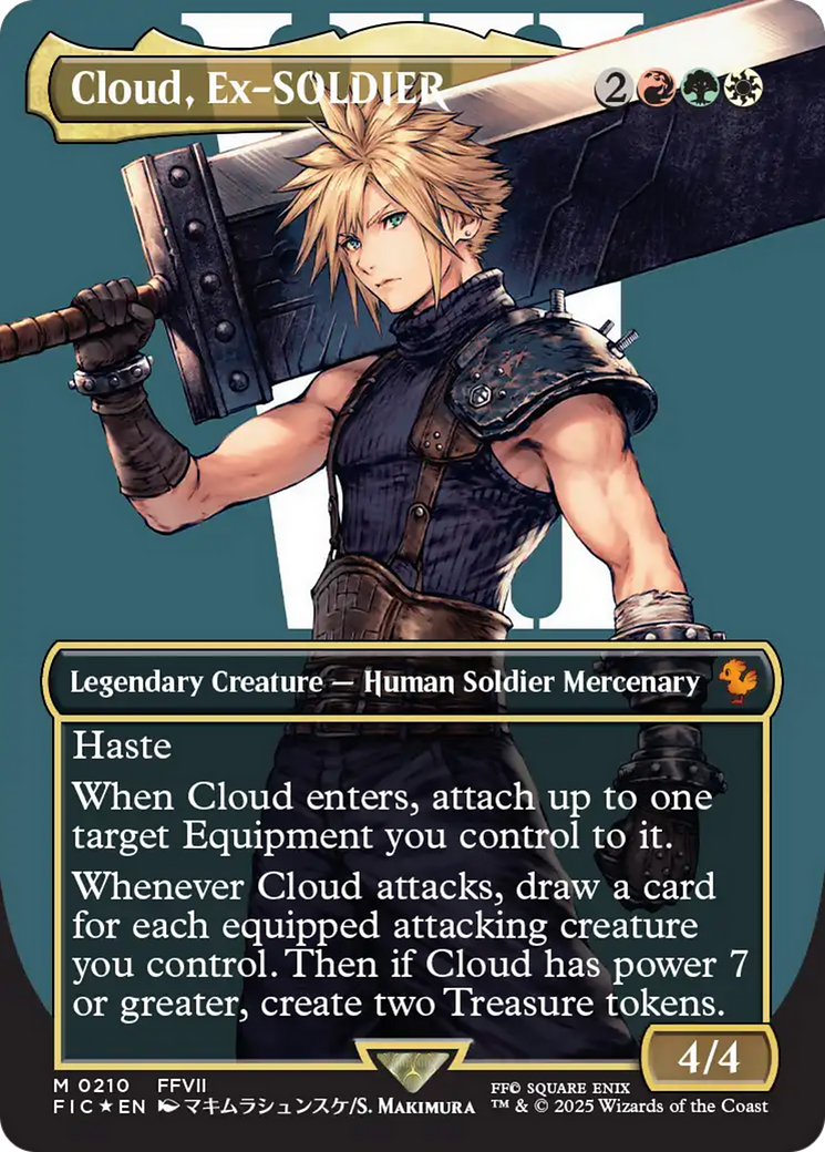 Cloud, Ex-SOLDIER (Borderless) (Surge Foil) [FINAL FANTASY Commander] | Rock City Comics