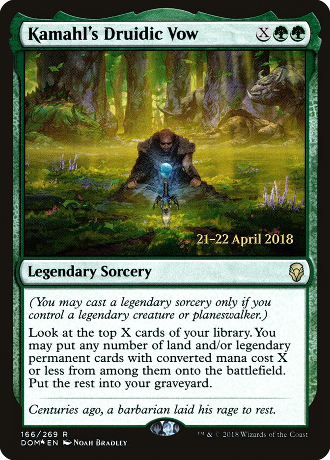 Kamahl's Druidic Vow [Dominaria Prerelease Promos] | Rock City Comics