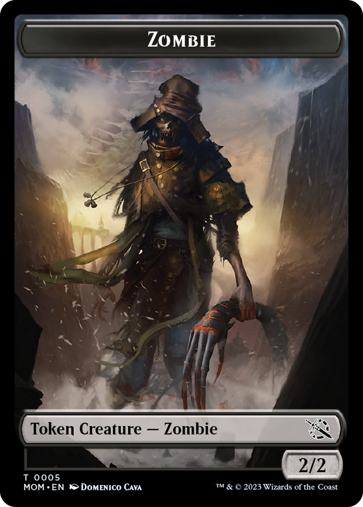 Monk // Zombie Double-Sided Token [March of the Machine Tokens] | Rock City Comics