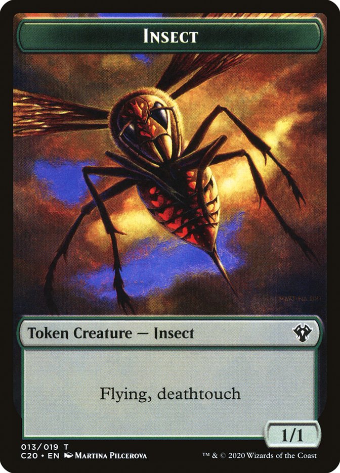 Spirit // Insect (013) Double-Sided Token [Commander 2020 Tokens] | Rock City Comics