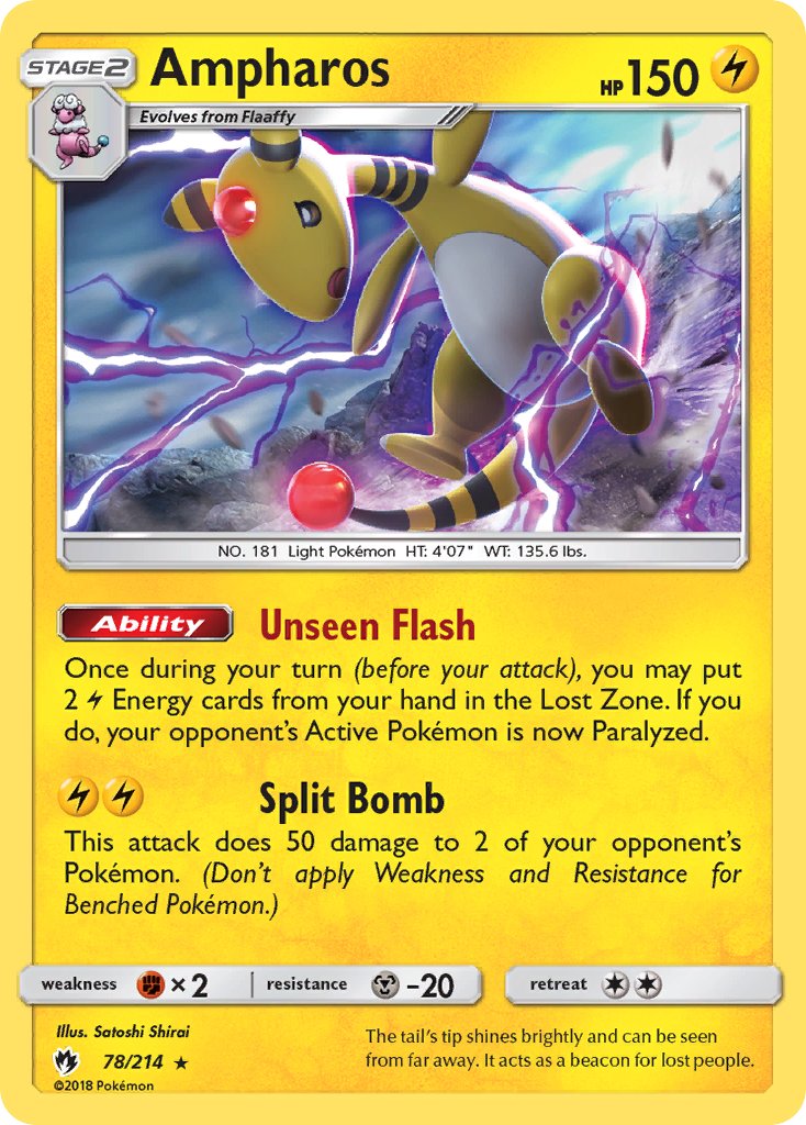 Ampharos (78/214) (Theme Deck Exclusive) [Sun & Moon: Lost Thunder] | Rock City Comics