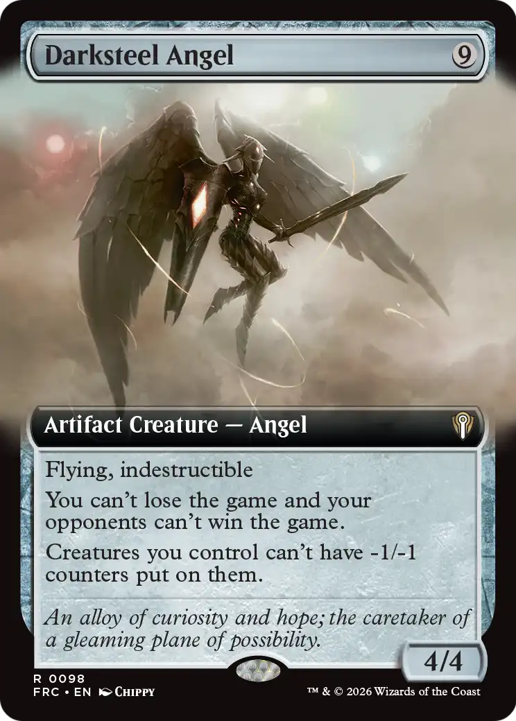 Darksteel Angel (Extended Art) [Reality Fracture Commander] | Rock City Comics