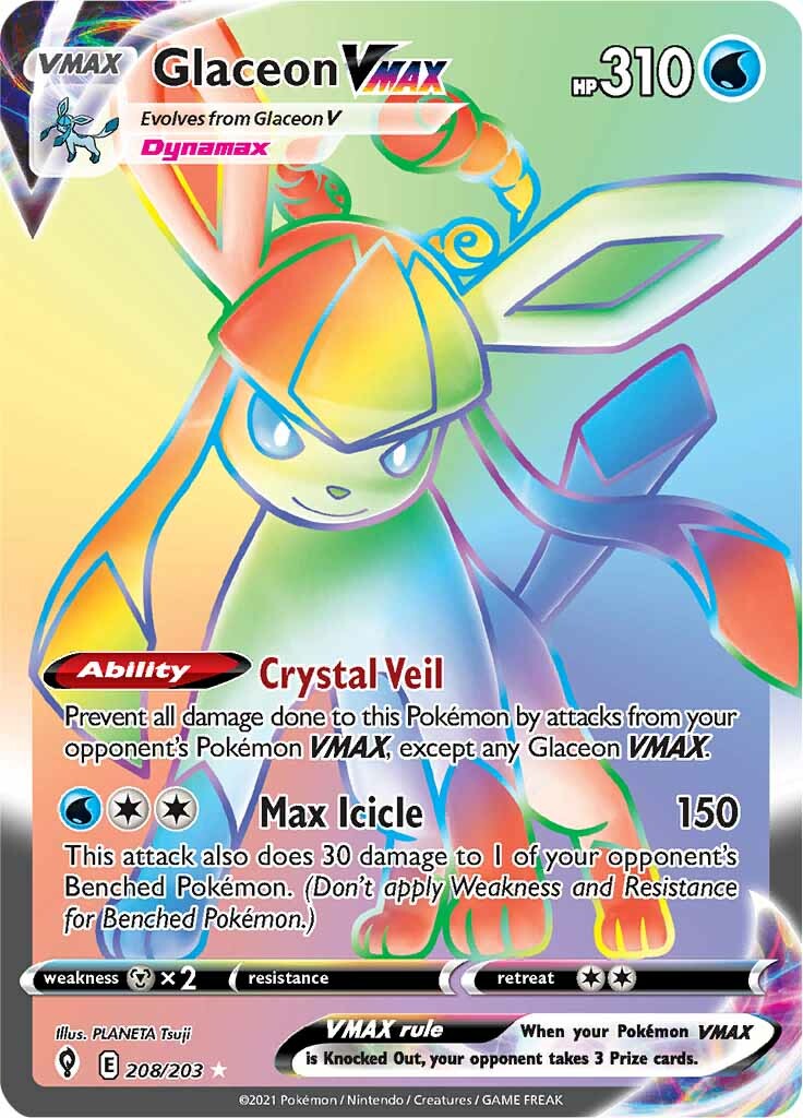 Glaceon VMAX (208/203) [Sword & Shield: Evolving Skies] | Rock City Comics