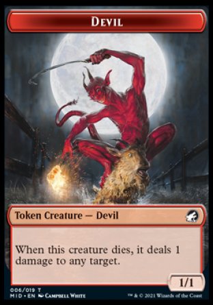 Wolf // Devil Double-Sided Token [Innistrad: Midnight Hunt Tokens] | Rock City Comics