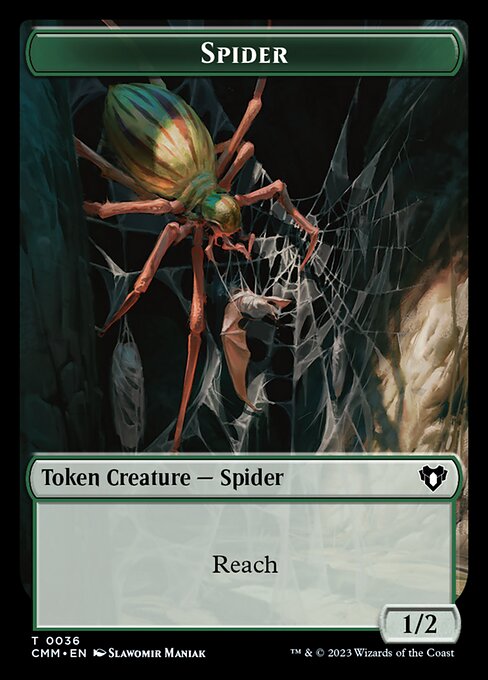 Treasure // Spider Double-Sided Token [Commander Masters Tokens] | Rock City Comics