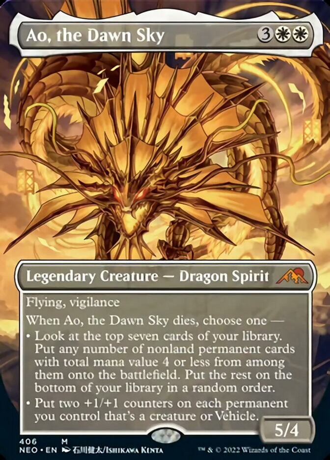 Ao, the Dawn Sky (Borderless Alternate Art) [Kamigawa: Neon Dynasty] | Rock City Comics