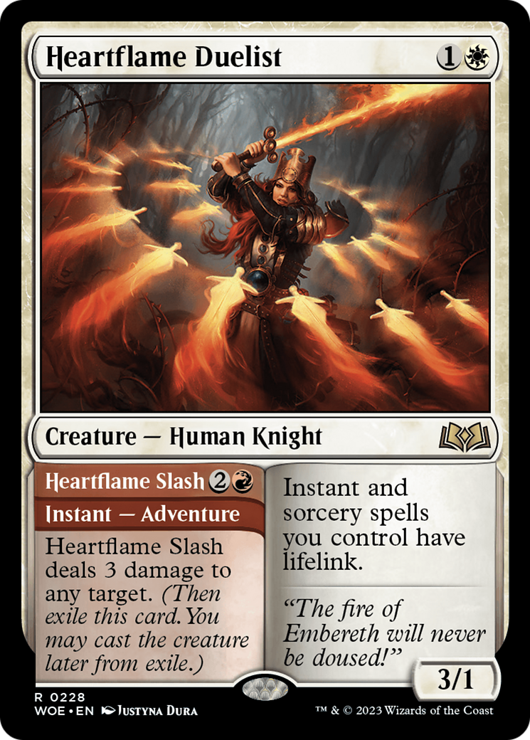 Heartflame Duelist // Heartflame Slash [Wilds of Eldraine] | Rock City Comics