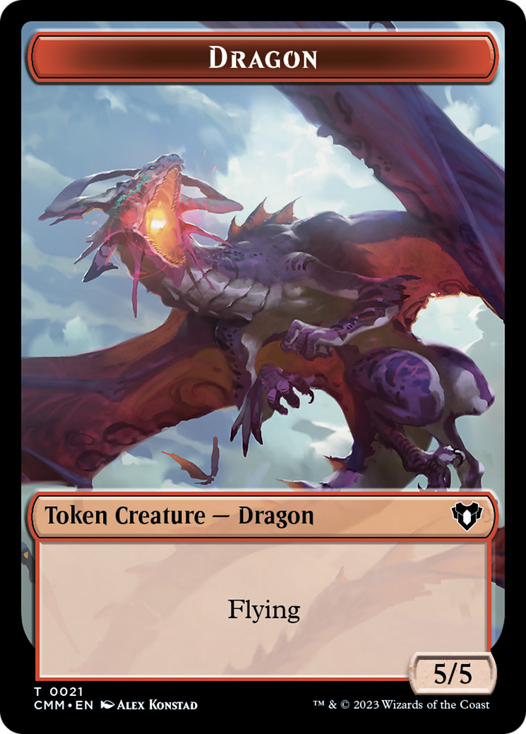 Eldrazi Spawn // Dragon (0021) Double-Sided Token [Commander Masters Tokens] | Rock City Comics