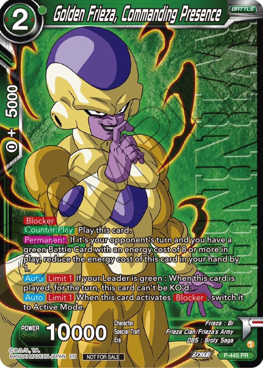 Golden Frieza, Commanding Presence (Winner) (P-445) [Tournament Promotion Cards] | Rock City Comics