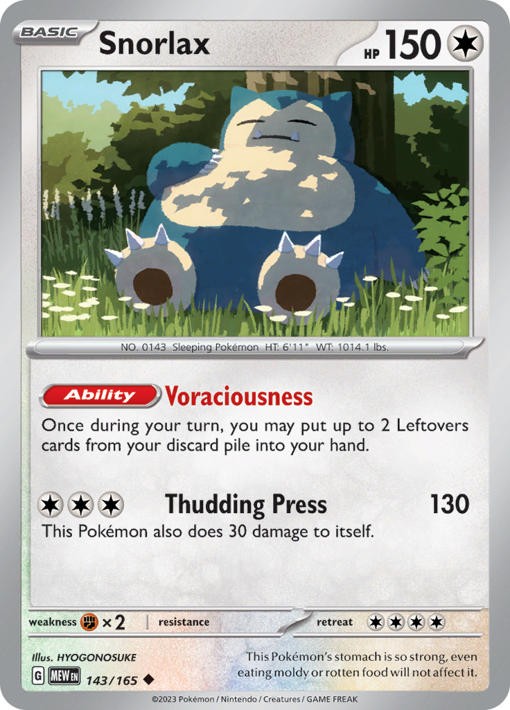 Snorlax (143/165) [Scarlet & Violet: 151] | Rock City Comics