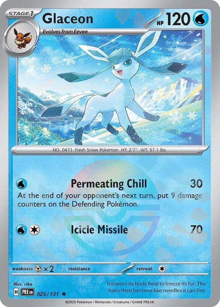 Glaceon (025/131) (Poke Ball Pattern) [Scarlet & Violet: Prismatic Evolutions] | Rock City Comics