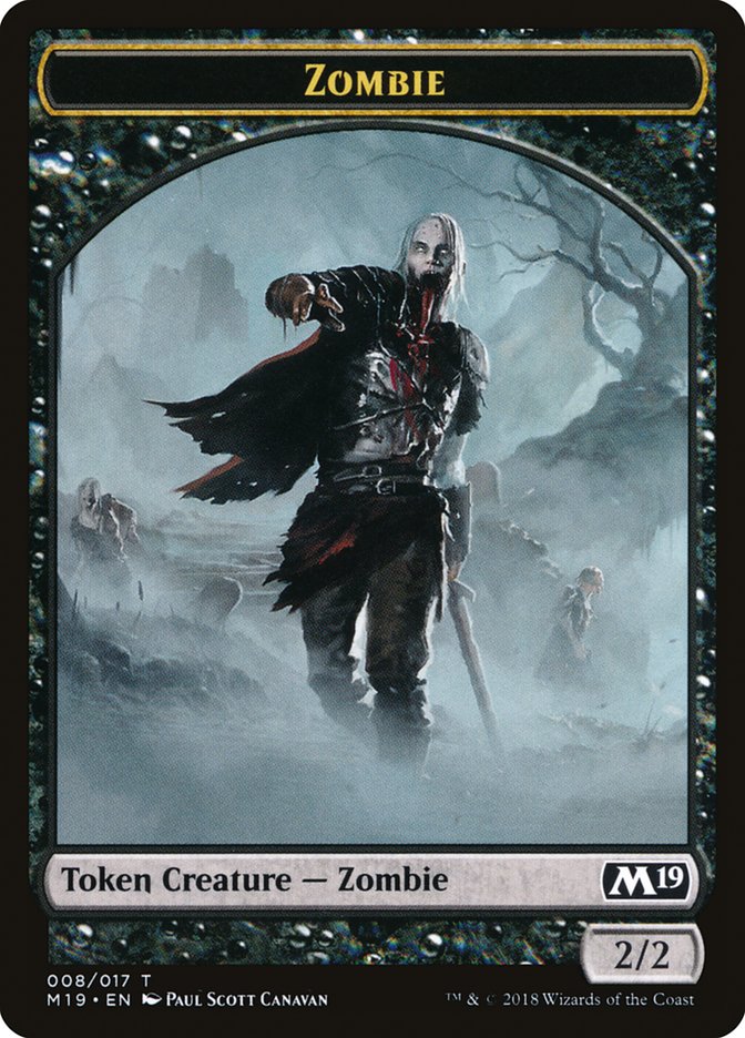Knight // Zombie Double-Sided Token (Game Night) [Core Set 2019 Tokens] | Rock City Comics
