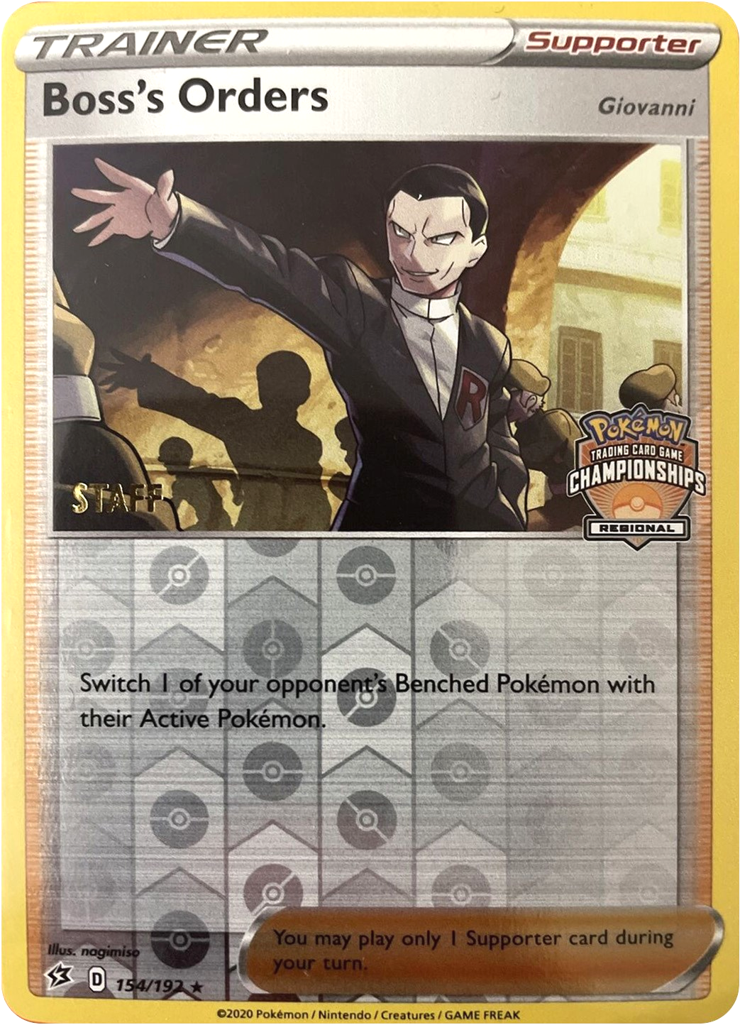 Boss's Orders (154/192) (Staff Regional Championships) [League & Championship Cards] | Rock City Comics