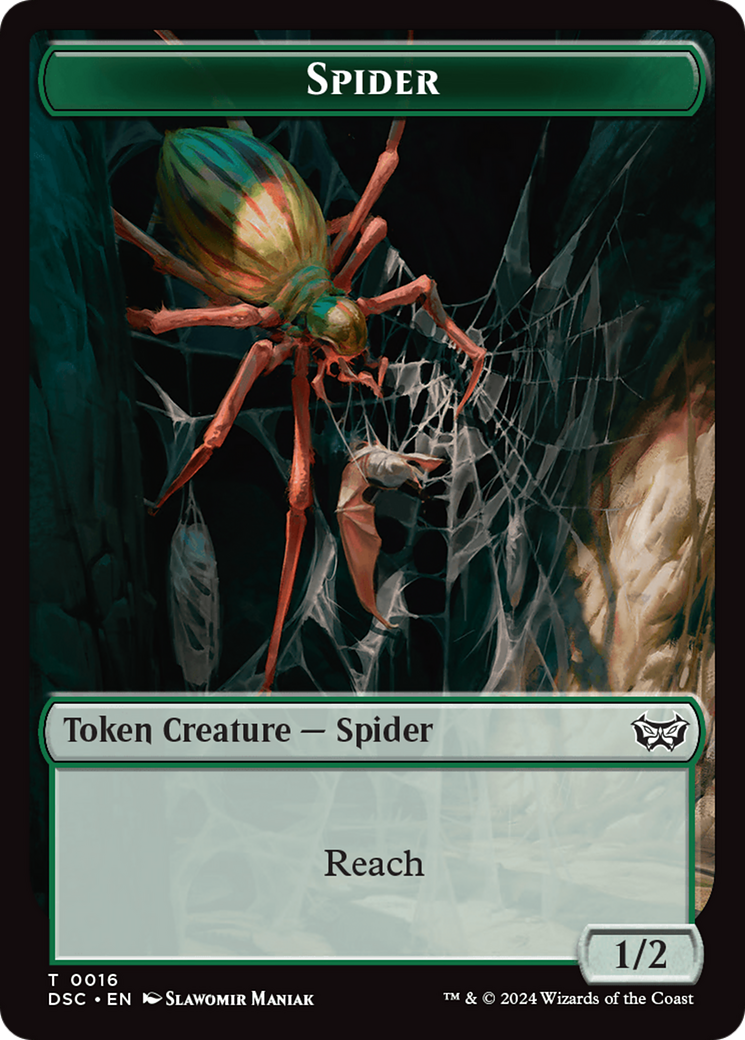 Treefolk // Spider Double-Sided Token [Duskmourn: House of Horror Commander Tokens] | Rock City Comics