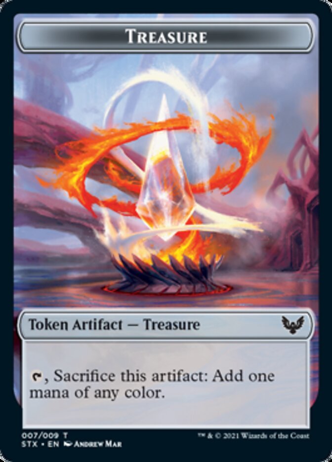 Fractal // Treasure Double-Sided Token [Strixhaven: School of Mages Tokens] | Rock City Comics