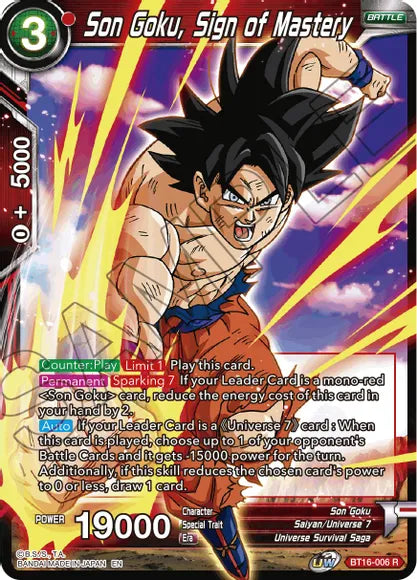 Son Goku, Sign of Mastery (BT16-006) [Realm of the Gods] | Rock City Comics