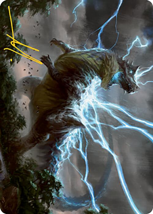 Thrasta, Tempest's Roar Art Card (41) (Gold-Stamped Signature) [Modern Horizons 2 Art Series] | Rock City Comics