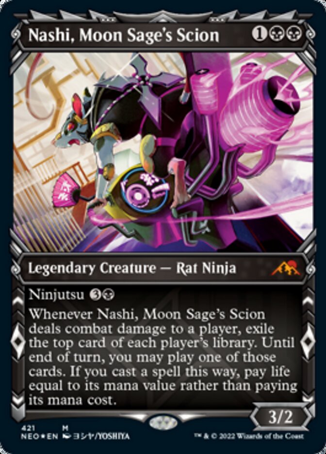 Nashi, Moon Sage's Scion (Showcase) (Foil Etched) [Kamigawa: Neon Dynasty] | Rock City Comics