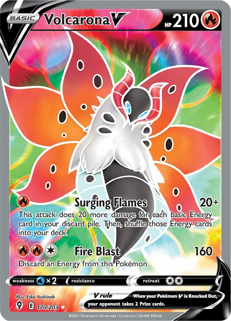 Volcarona V (170/203) [Sword & Shield: Evolving Skies] | Rock City Comics