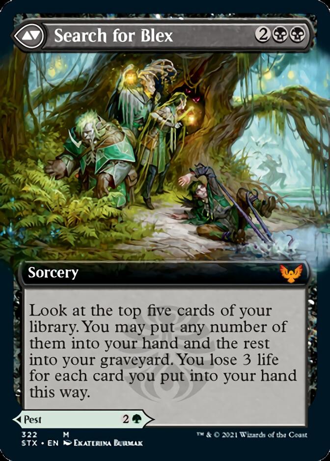 Blex, Vexing Pest // Search for Blex (Extended Art) [Strixhaven: School of Mages] | Rock City Comics