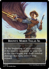 Bounty: Miron Tillas Jr. // Bounty Rules Double-Sided Token [Outlaws of Thunder Junction Commander Tokens] | Rock City Comics