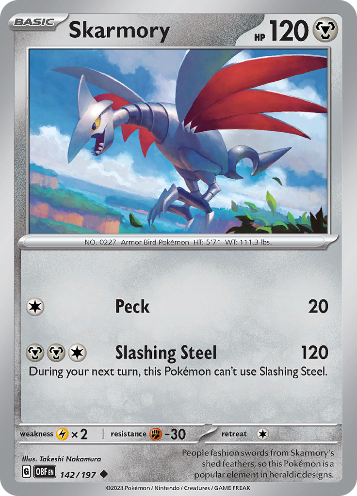 Skarmory (142/197) [Scarlet & Violet: Obsidian Flames] | Rock City Comics