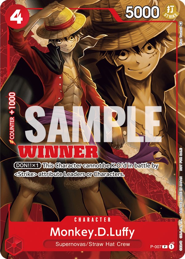 Monkey.D.Luffy (P-007) (Winner Pack Vol. 1) [One Piece Promotion Cards] | Rock City Comics