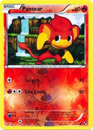 Pansear (21/114) (Energy Reverse Holo) [Black & White: Base Set] | Rock City Comics