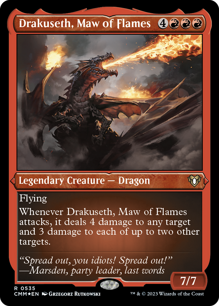 Drakuseth, Maw of Flames (Foil Etched) [Commander Masters] | Rock City Comics