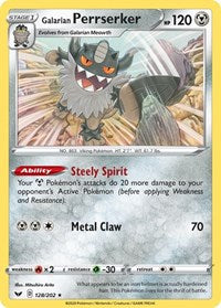 Galarian Perrserker (128/202) (Theme Deck Exclusive) [Sword & Shield: Base Set] | Rock City Comics